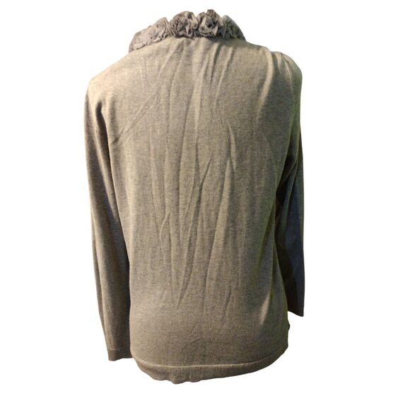 Talbots Long Sleeve V-neck Raised Floral Sweater Snap-up Front Size Lp Women's.. - Picture 2 of 9